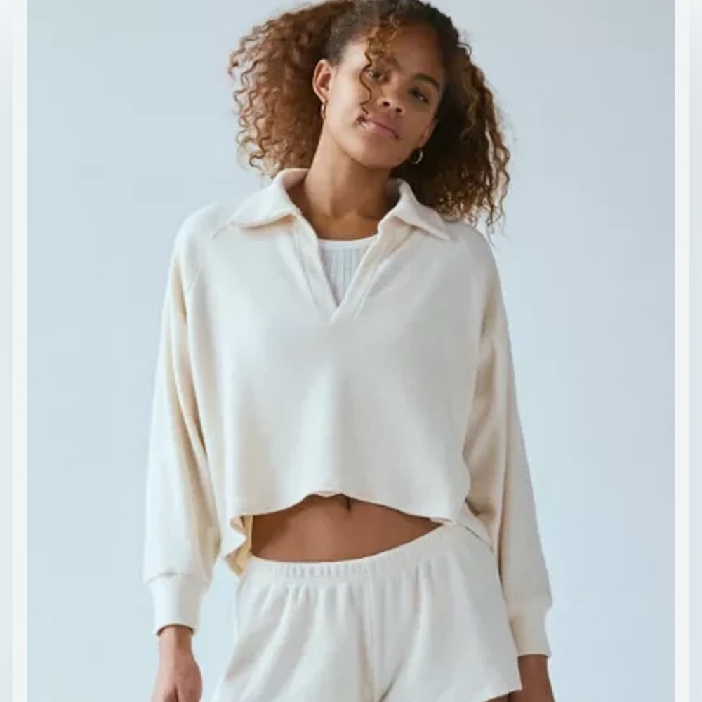 URBAN OUTFITTERS Out From Under Cosima Cream Cozy Collared Top Size: SP